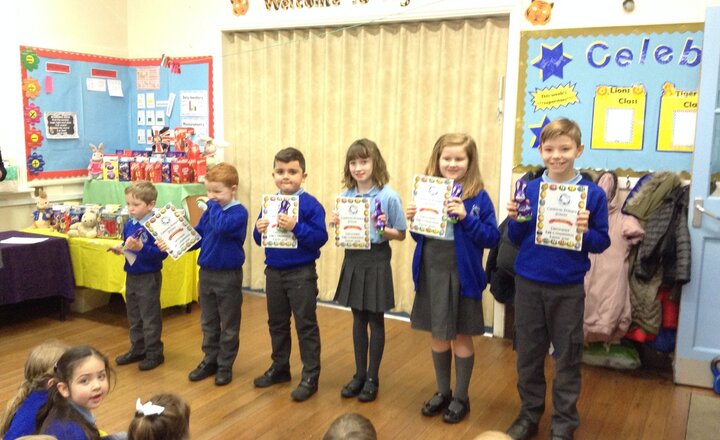 Image of First prize winners of the decorated egg competition